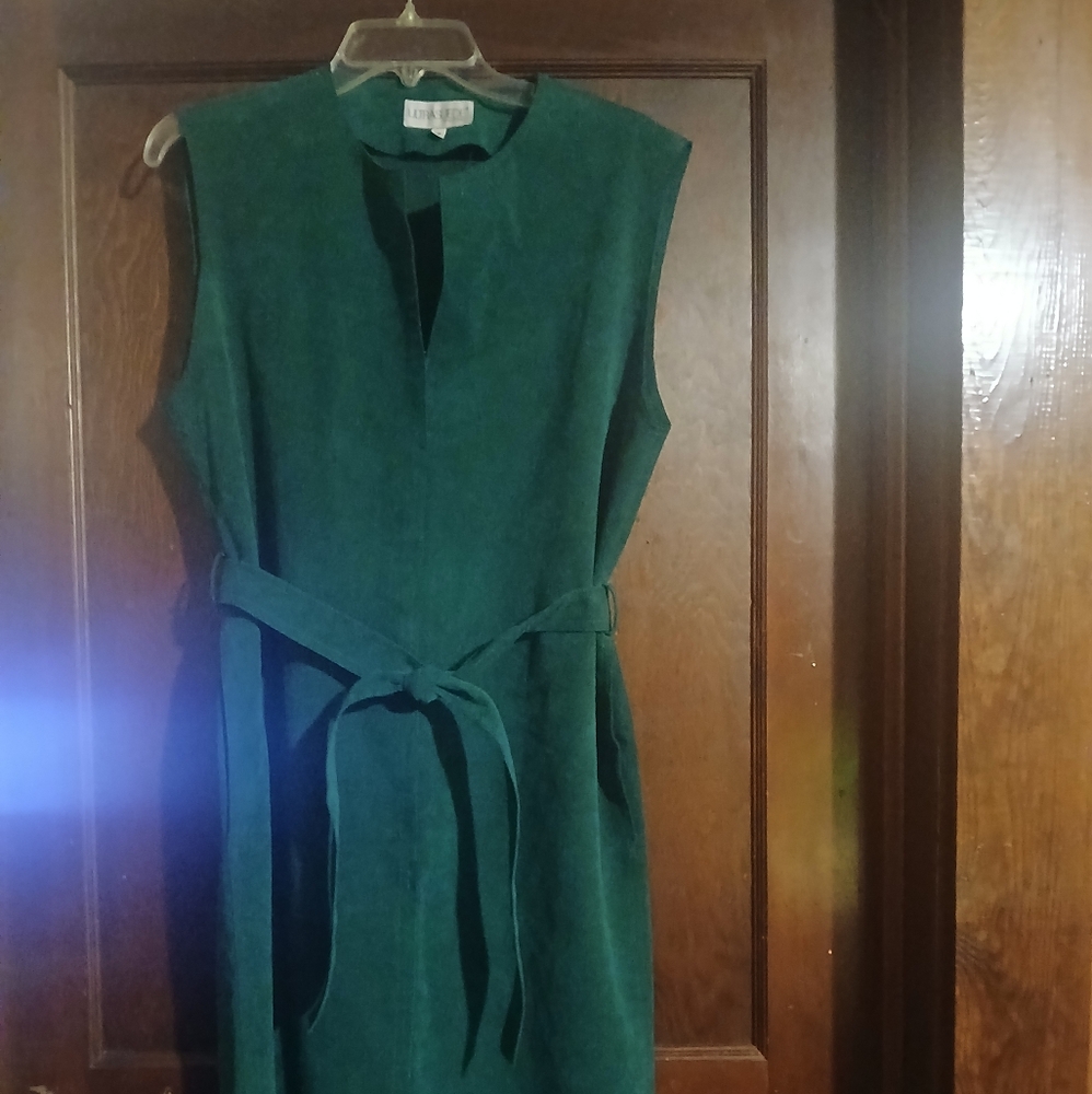 Teal  Green Midi Dress with Belt